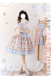 Strawberry Witch Rabbit In The Rose Garden Skirt, JSK and One Piece(Full Payment Without Shipping)